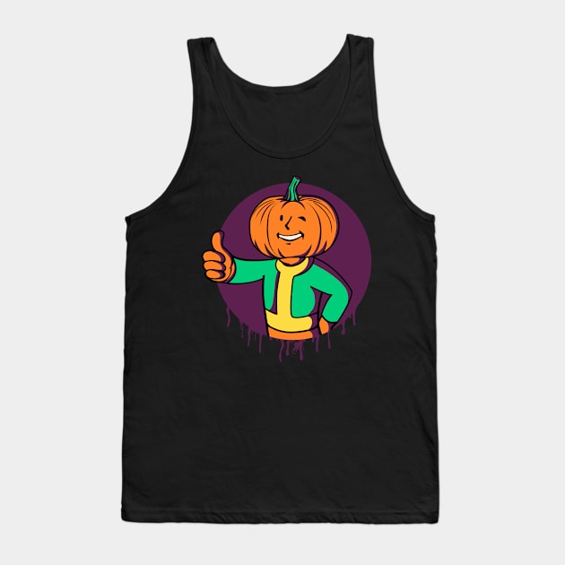 Pumpkin Head // Halloween Gaming Mashup Tank Top by leepianti